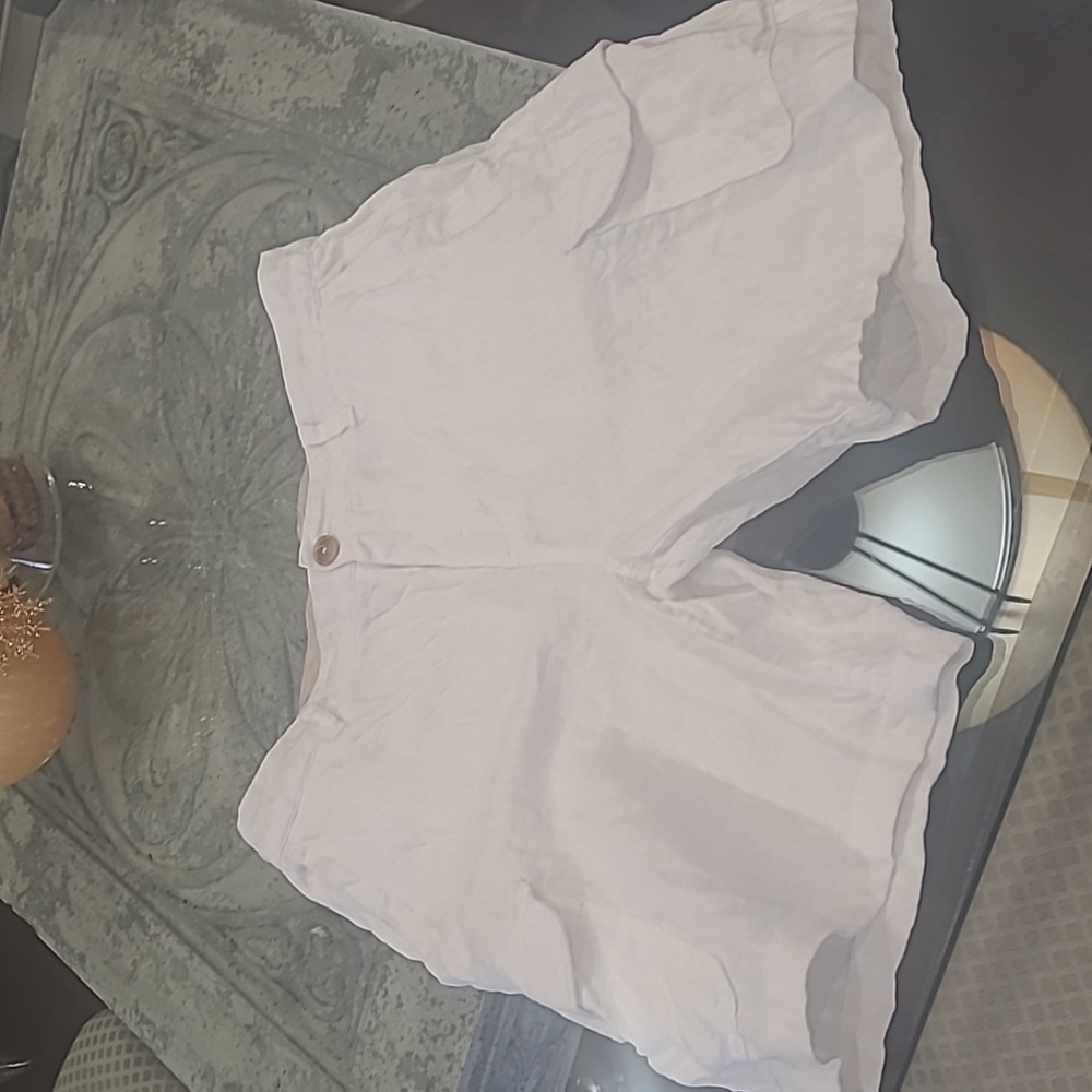 C&C california Men's cargo linen white summer bermuda shorts like new 32